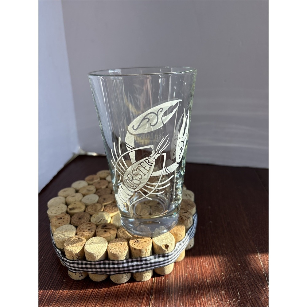 Red Lobster Restaurant Etched 16 Oz Drink Glass Seafood‎